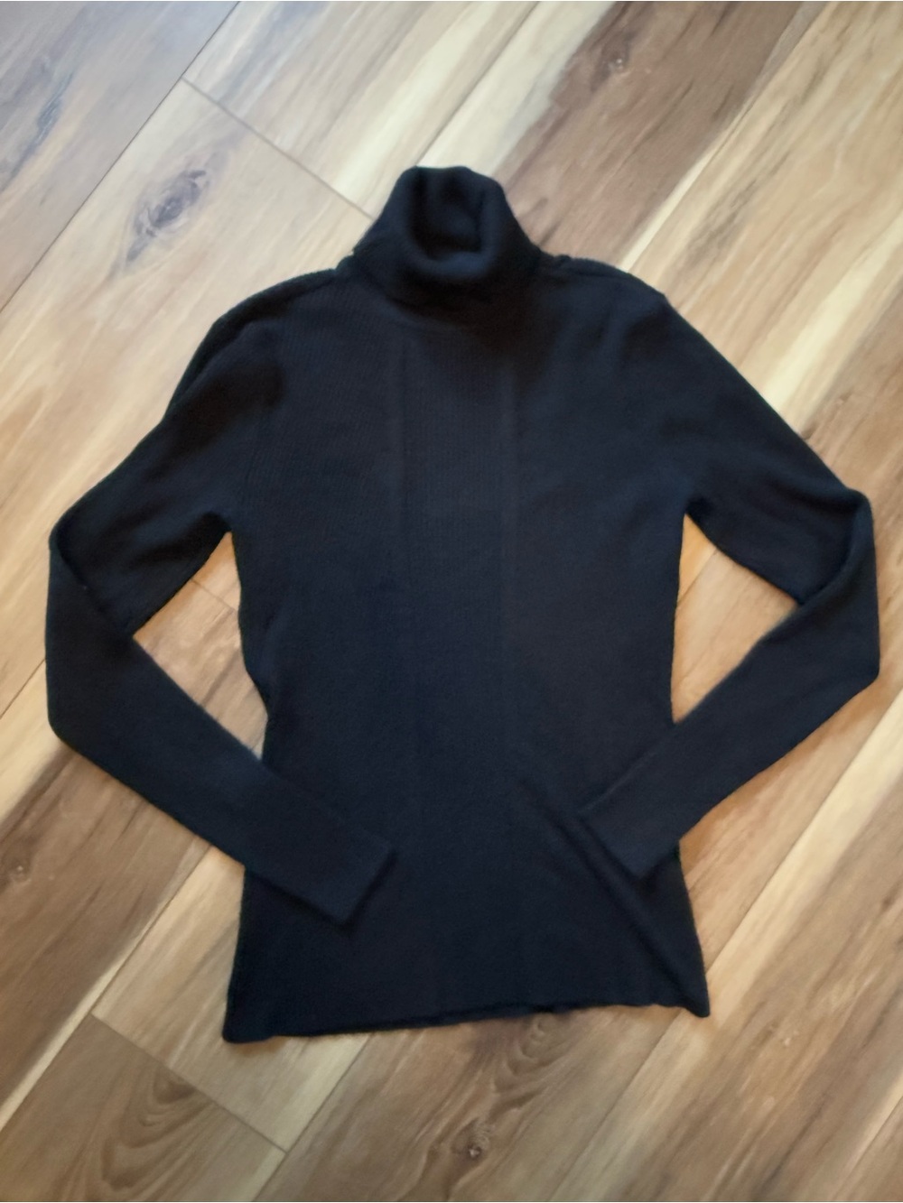 Black Ribbed Turtleneck Sweater